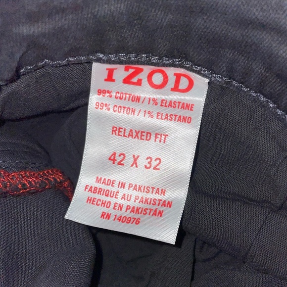 Izod Men’s Comfort Stretch Relaxed Fit Straight Leg Jeans - Picture 6 of 6